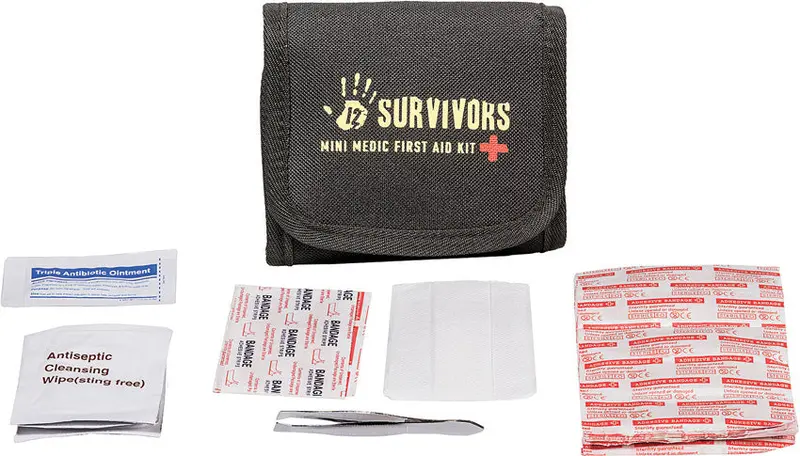 12 Survivors Mini Medic First Aid Kit – Compact Emergency Trauma Pack 1