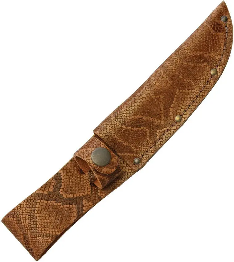Alligator-Style Leather Straight Belt Sheath For 5-Inch Fixed Blades – Brown 1