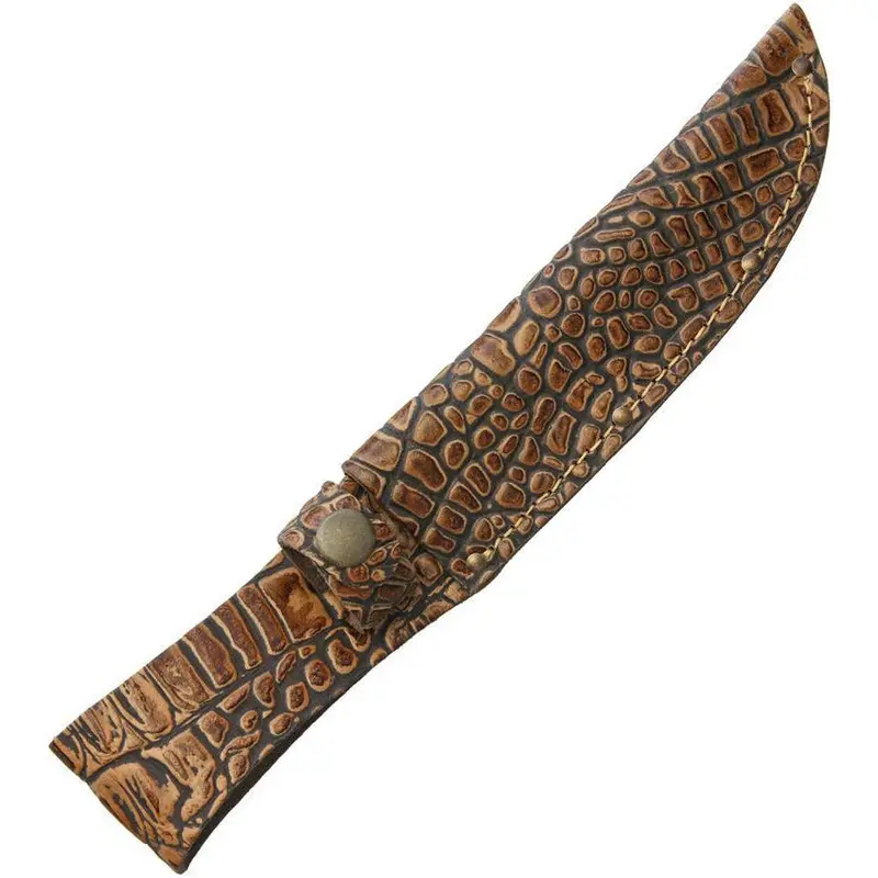 Alligator-Style Leather Straight Belt Sheath For 6-Inch Fixed Blades – Brown 1