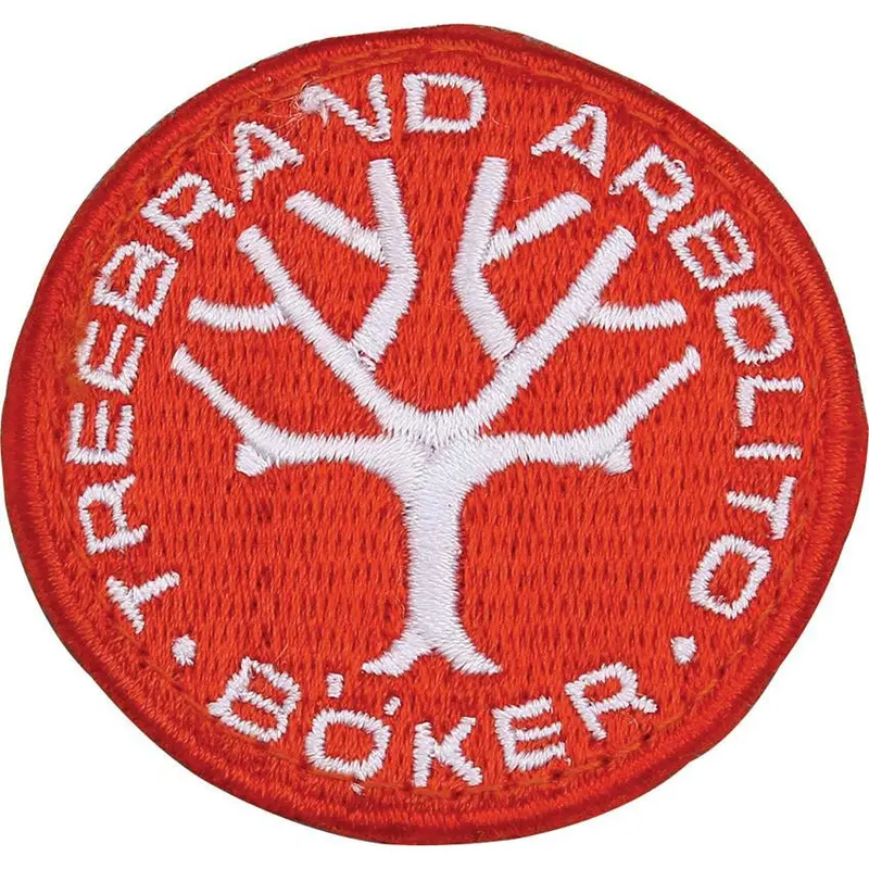 Boker Red Logo Patch – Embroidered Brand Emblem 1