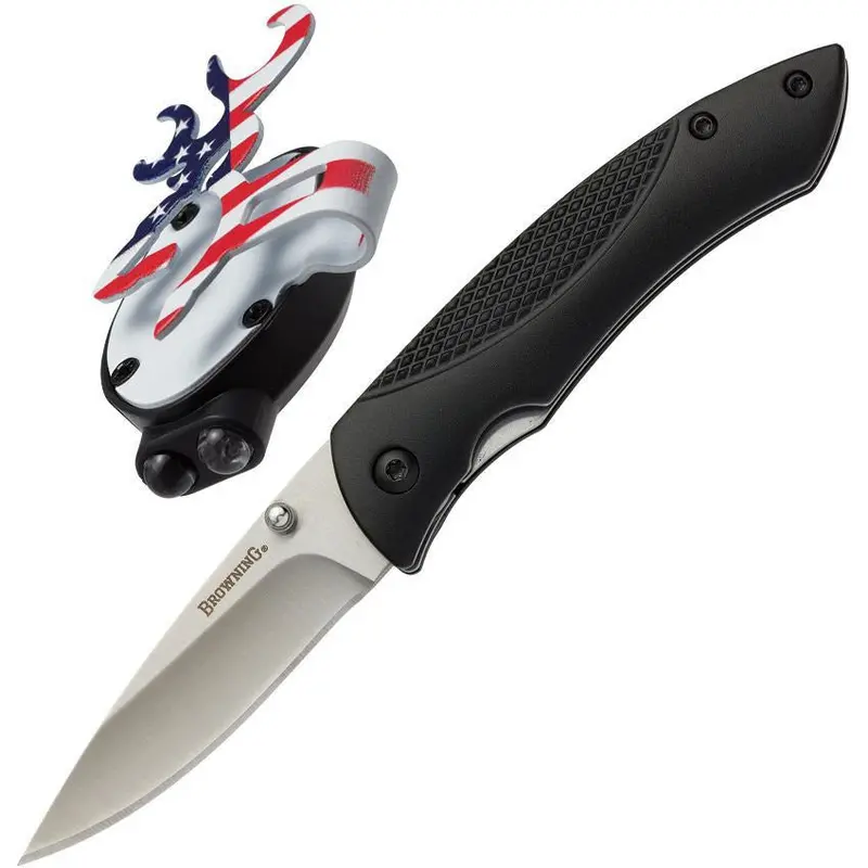 Browning Stars And Stripes Themed Light & Knife Bundle 1