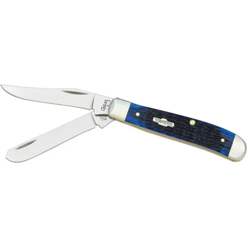 Case Cutlery Mini Trapper Pocket Knife – Blue Bone Handle 1