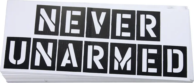 Cold Steel Never Unarmed Vinyl Bumper Sticker 1