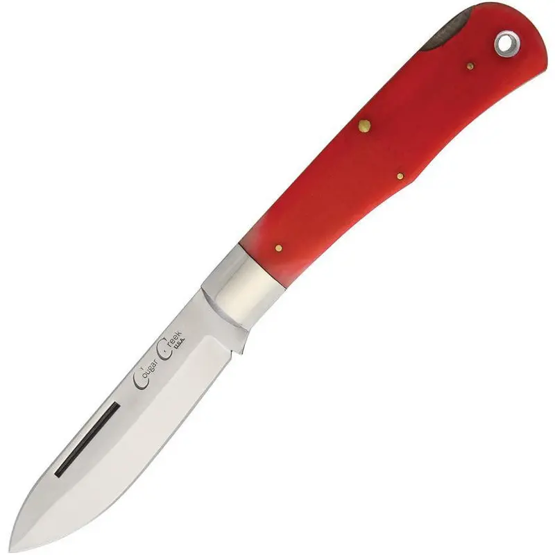 Cougar Creek Teton Mountain Knife – Red Bone Handle, Full-Tang Build (Cctlbs) 1