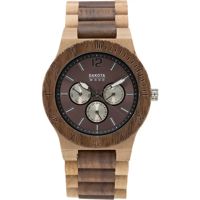 Dakota Wood Grain Watch – Tan Leather Band, Analog Style, Model 2633-3 1