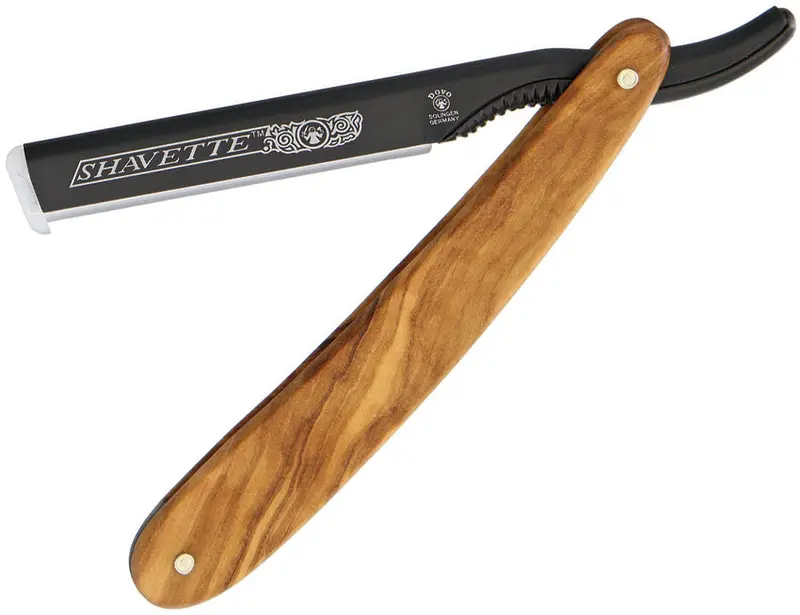 Dovo Shavette Razor – Top-Mounted Black Aluminum Handle (Model 201-071) 1