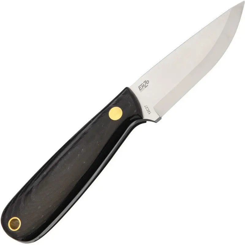 Enzo Necker 70 Folding Knife — Black Micarta Handle (Model 9807) 1