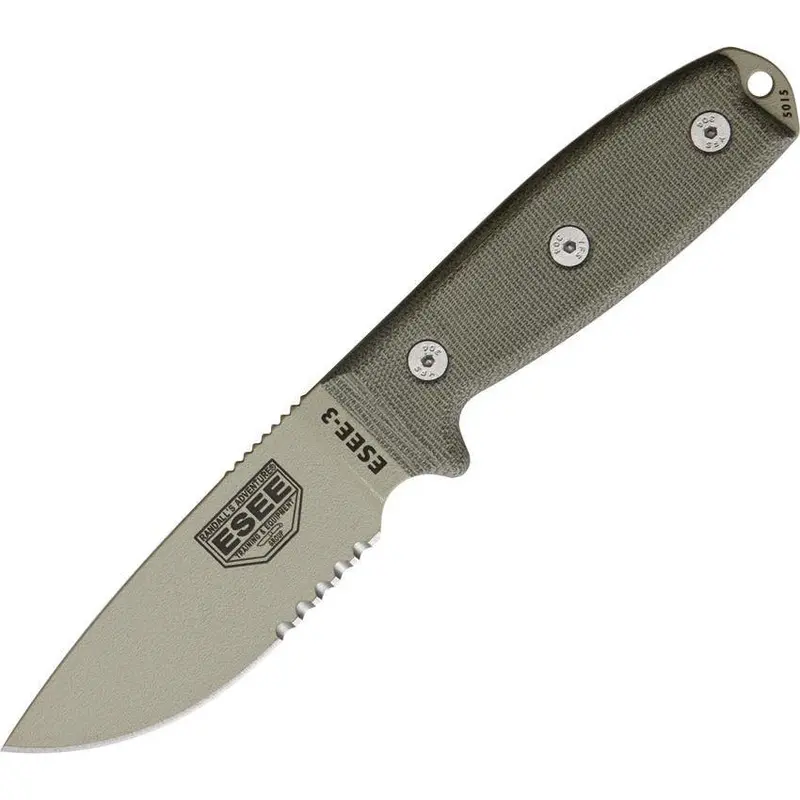Esee Model 3 Desert Tan Blade – Lightweight Fixed-Blade Utility Knife 1