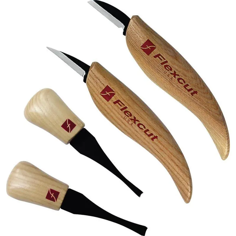 Flexcut Beginner Palm & Knife Set – 8-Piece Introductory Carving Kit 1
