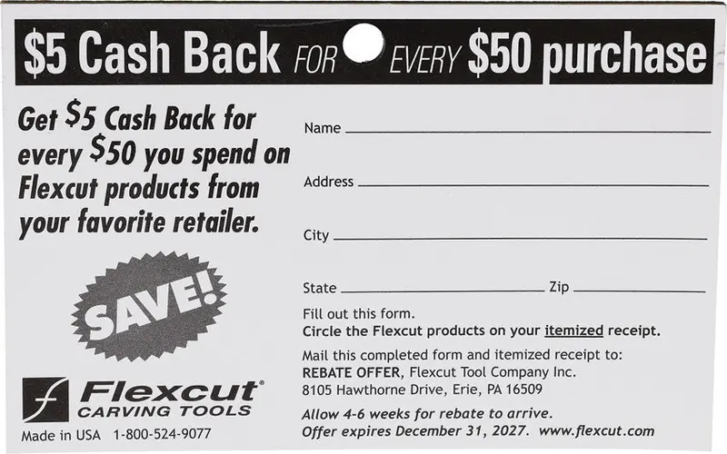 Flexcut Cash Back Rebate Form For Qualified Purchases (Rebates) 1