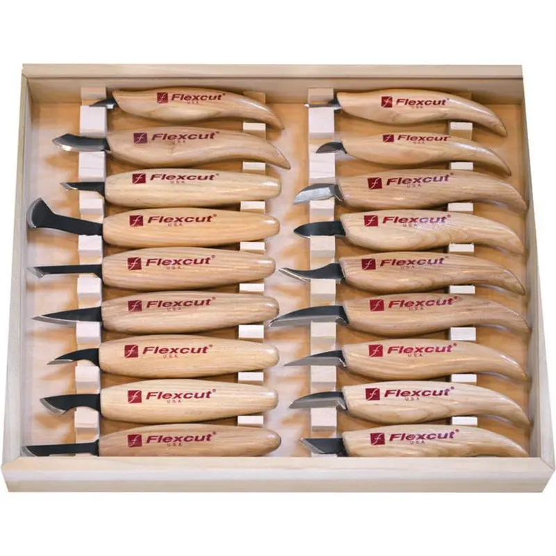 Flexcut Deluxe Knife Carving Set – 6-Piece High-Carbon Steel Whittling Kit 1