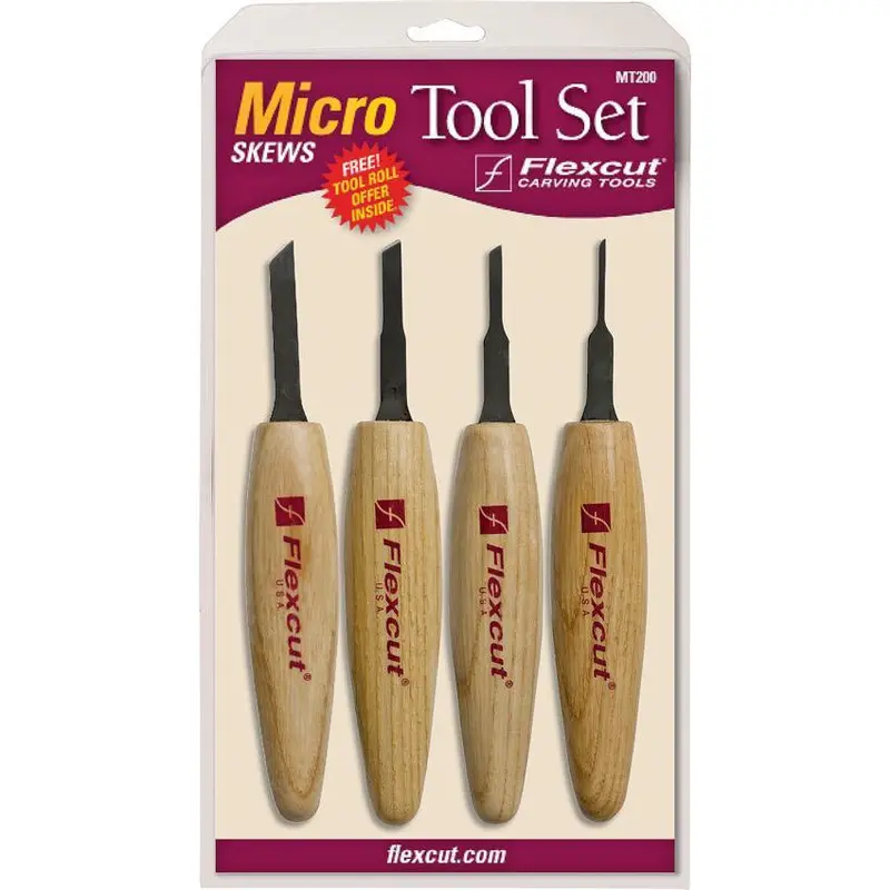 Flexcut Mt200 Micro Skew Tool Set – Angled Edge Carving Kit 1