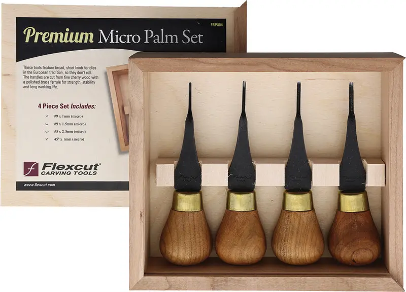 Flexcut Premium Micro-Palm Set – Ultra-Small Carving Tools For Fine Detailing 1
