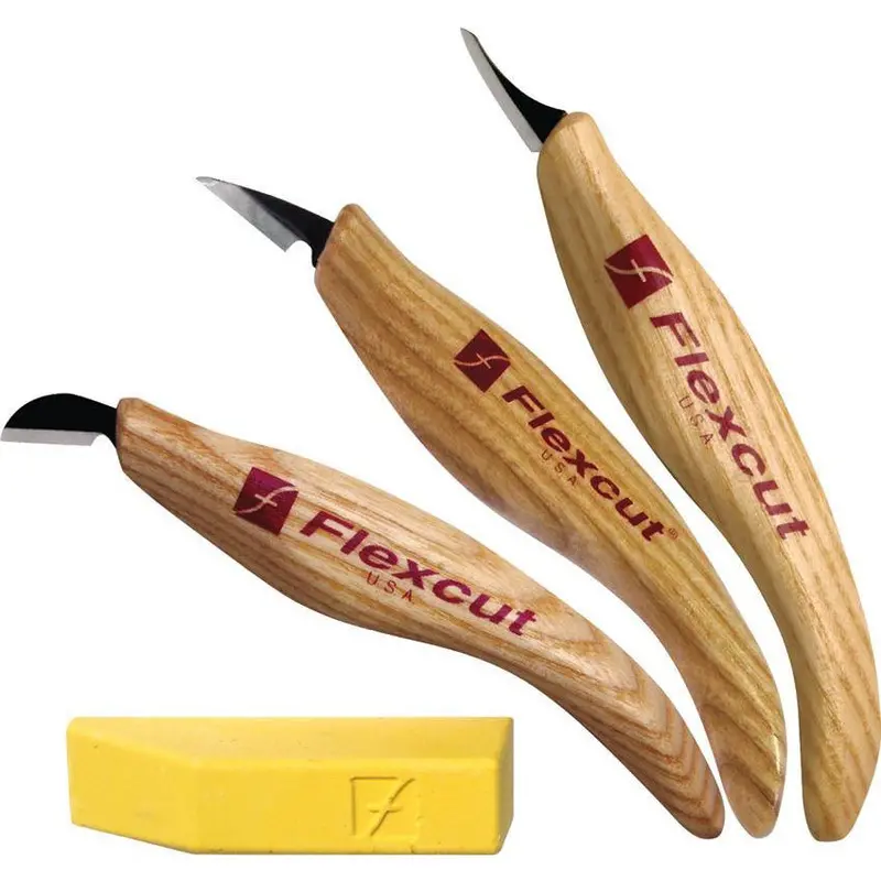 Flexcut Slim Handle Detail Knife Set – 5-Piece Precision Whittling Tools 1