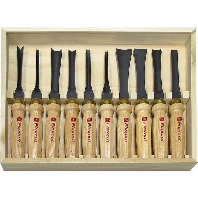Flexcut Ten-Piece Deluxe Mallet Carving Set – Comprehensive Relief And Sculpture Kit 1