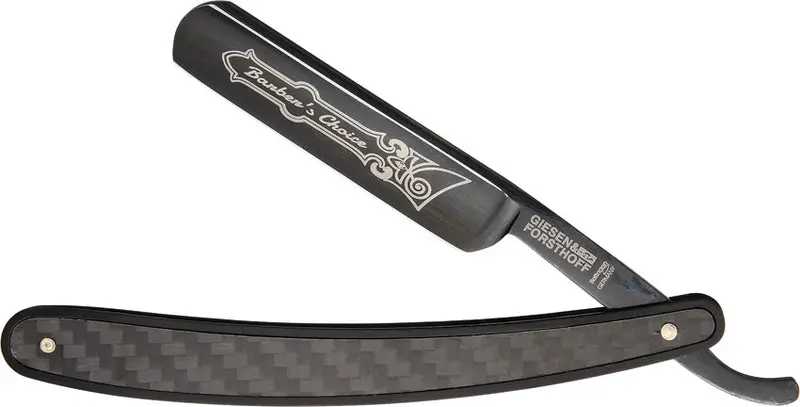 Giesen & Forsthoff 5/8" Carbon Fiber Handle Straight Razor – Premium Carbon Steel Blade 1