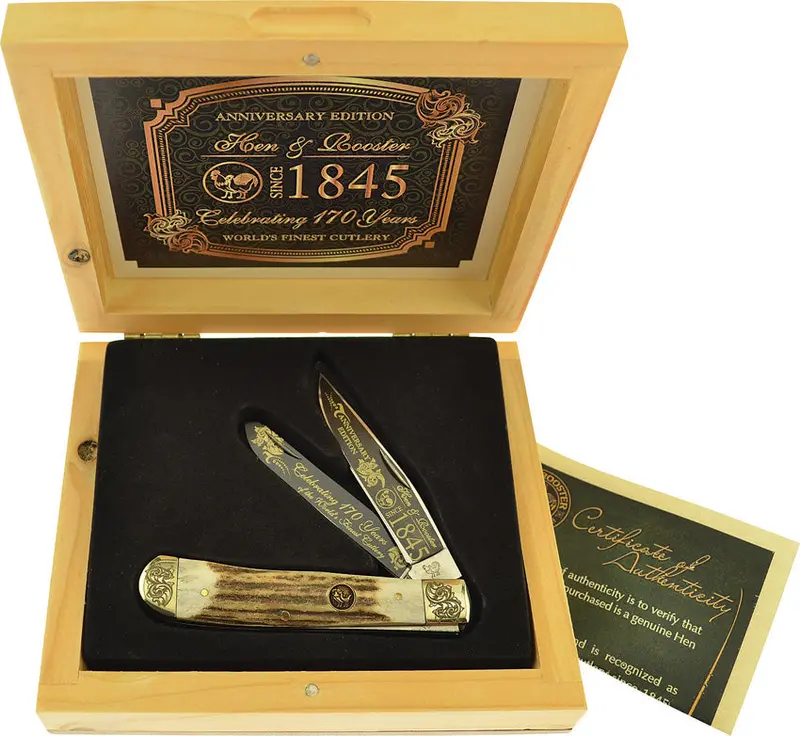 Hen & Rooster 170Th Anniversary Trapper Knife – Deer Stag (Hr-312Ds/170) 1