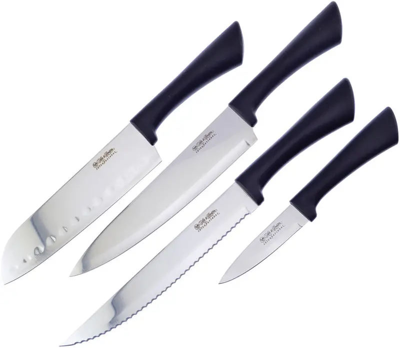 Hen & Rooster Abs Black Kitchen Knife Block Set 1
