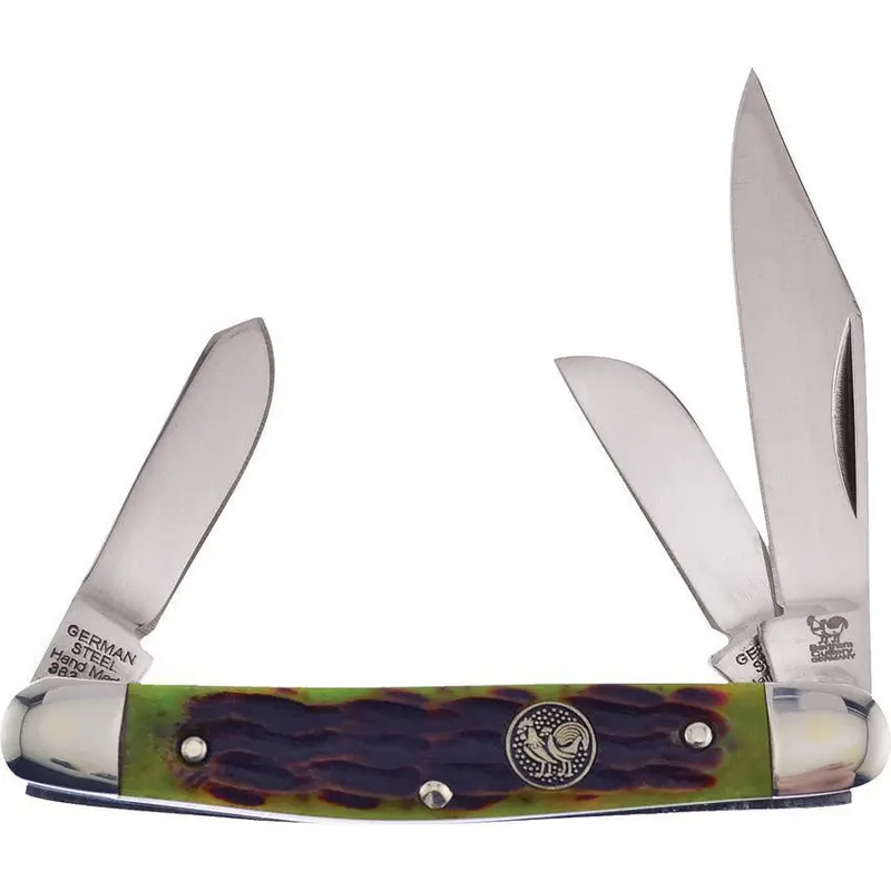 Hen & Rooster Antique Green Bone Stockman Knife – 333-Agb 1