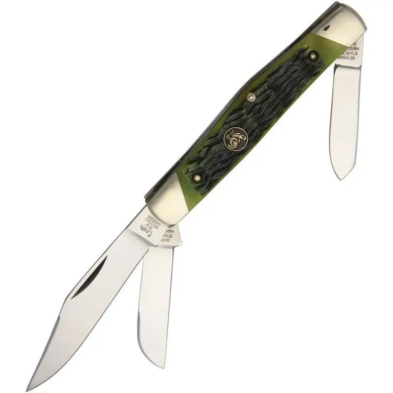 Hen & Rooster Antique Green Stockman Pocket Knife (Model 343-Agb) 1