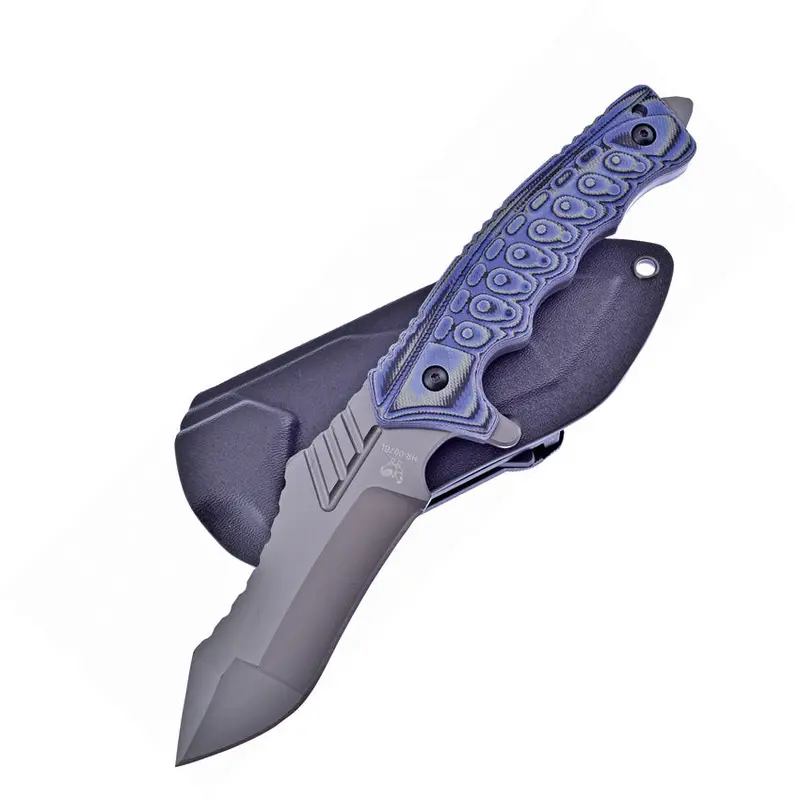 Hen & Rooster Blue-Anodized Fixed-Blade Knife (Hr-007Bl) 1