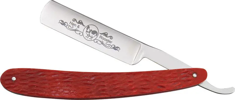 Hen & Rooster Red Pick Bone Handle Straight Razor 1