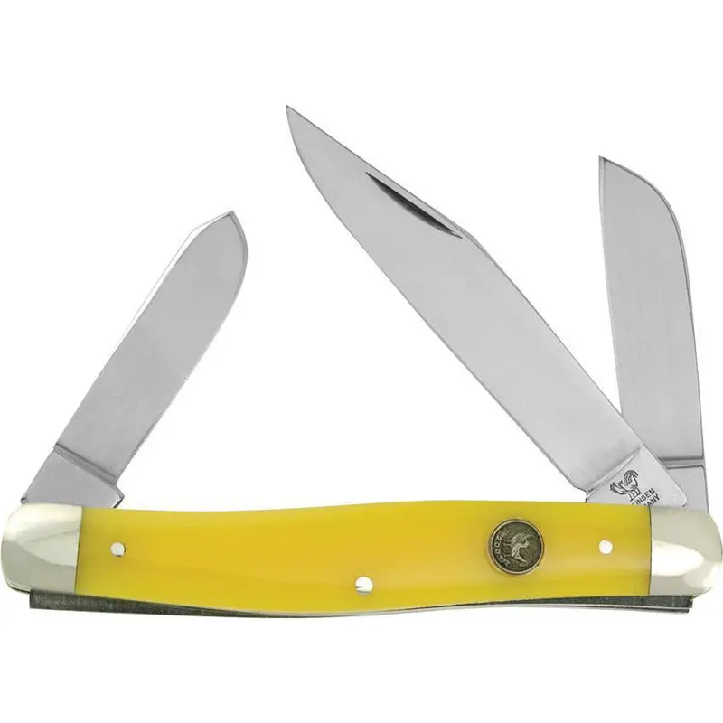 Hen & Rooster Stockman Knife – Yellow Handle (413-Y) 1