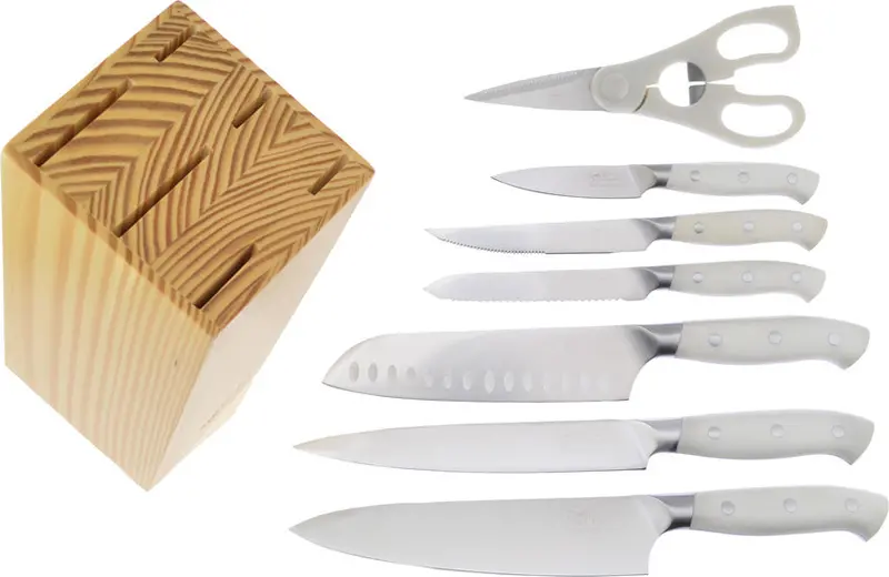 Hen & Rooster Wooden Block Kitchen Knife Set 1