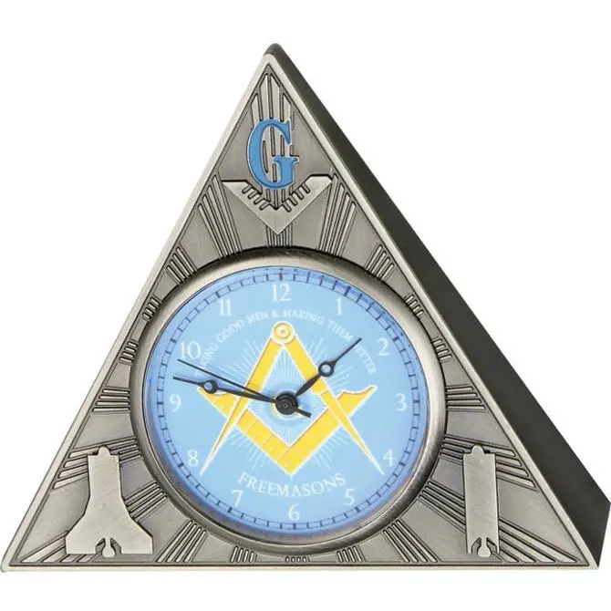 Infinity Masonic Table Clock With Engraved Symbolic Design 1