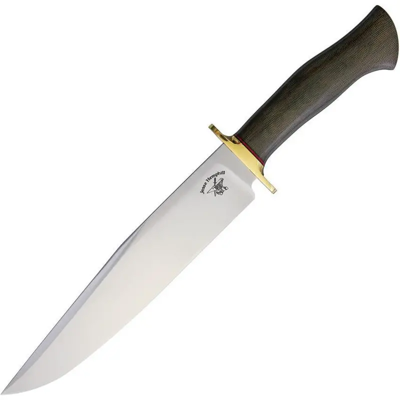Jesse Hemphill Bowie Green Micarta – 80Crv2 Full-Tang Bowie 1