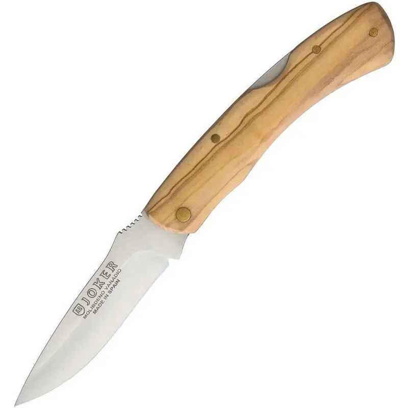 Joker No48Usa Lockback Knife With Smooth Olive Wood Handle 1