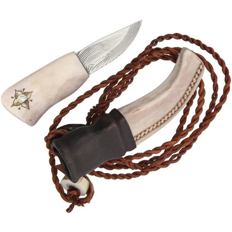 Karesuando 3531 Damascus Neck Knife – Handcrafted Swedish Steel 1