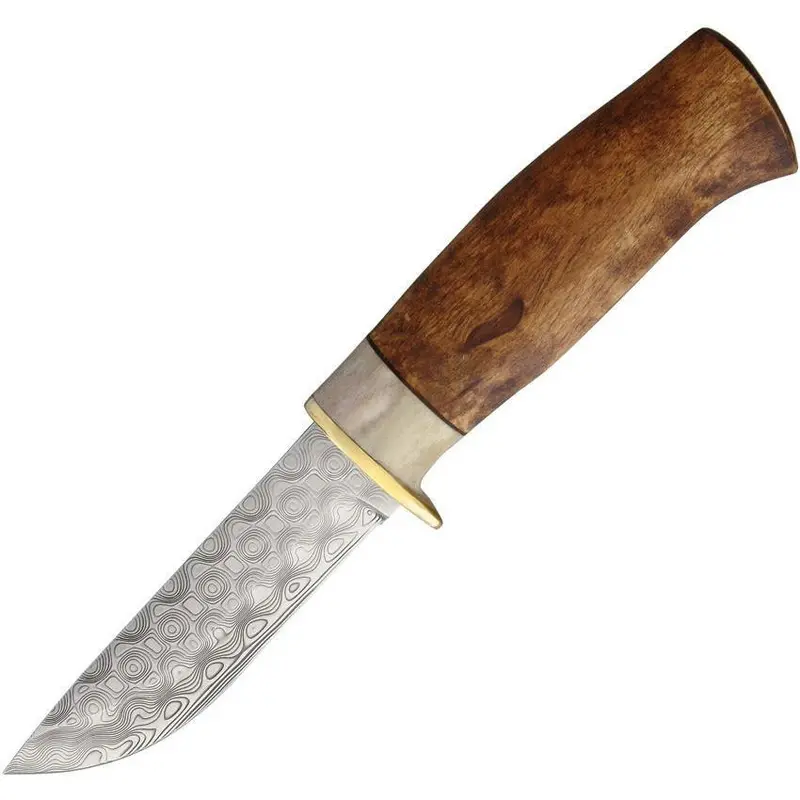 Karesuando Bävern Fixed Blade With Damask Powder Steel Blade 1