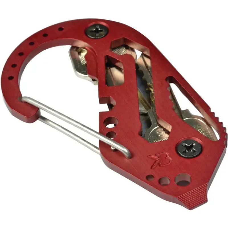 Keybiner Aluminum Red Anodized Keychain Ring 1