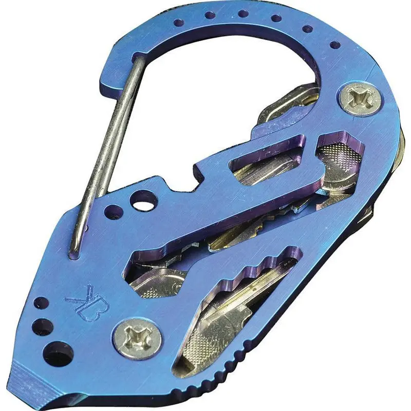 Keybiner Titanium Blue Anodized Keychain Organizer 1