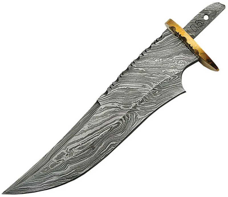 Knifemaking Damascus Steel Blade Blank With Sheath – Pattern-Welded Bl-Sodmb3 1