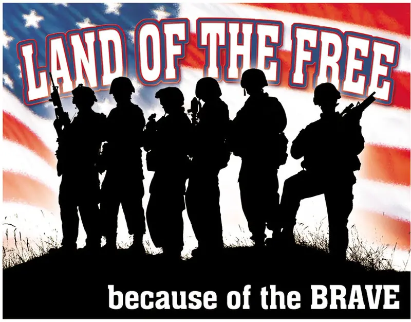 'Land Of The Free' Patriotic Tin Sign – Americana Wall Decoration 1