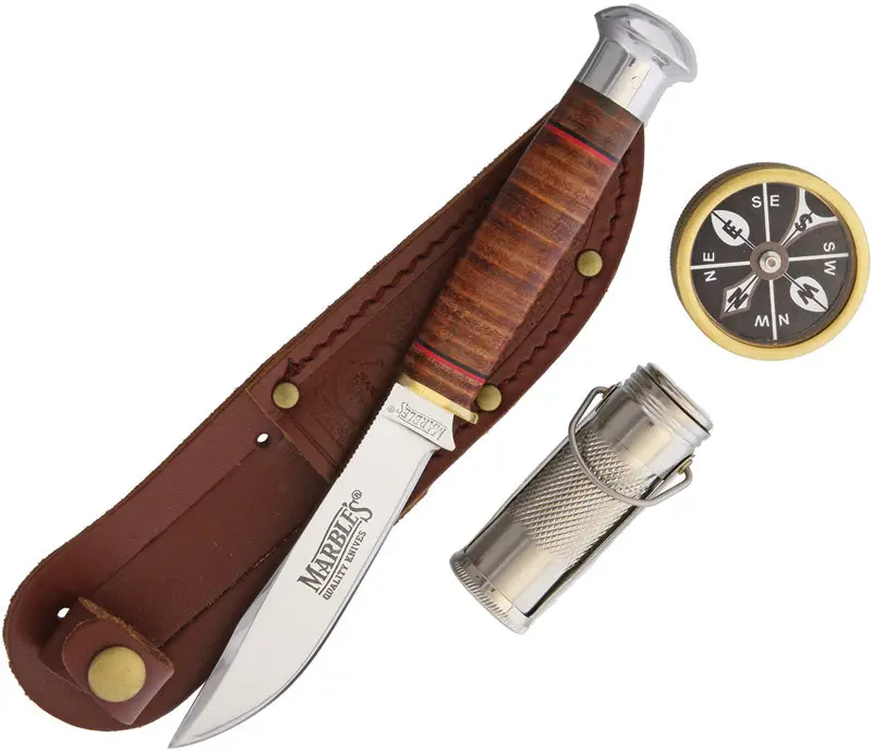 Marbles Ke13 Outdoor Gift Set – Fixed Blade Knife, Compass & Match Safe 1