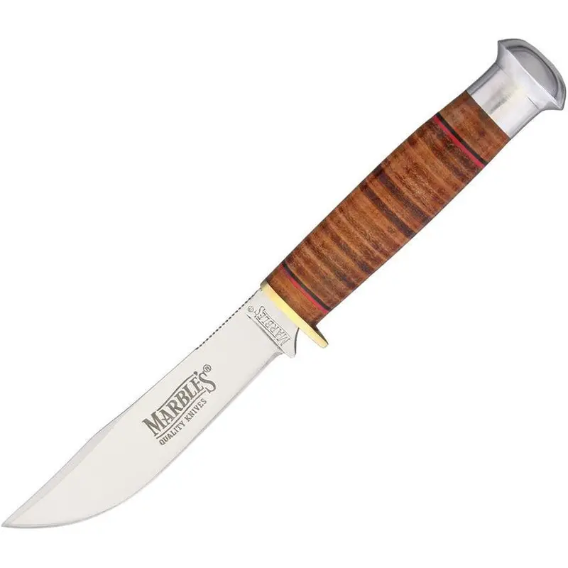Marbles Ke13 Stacked Leather Handle Fixed-Blade Knife 1