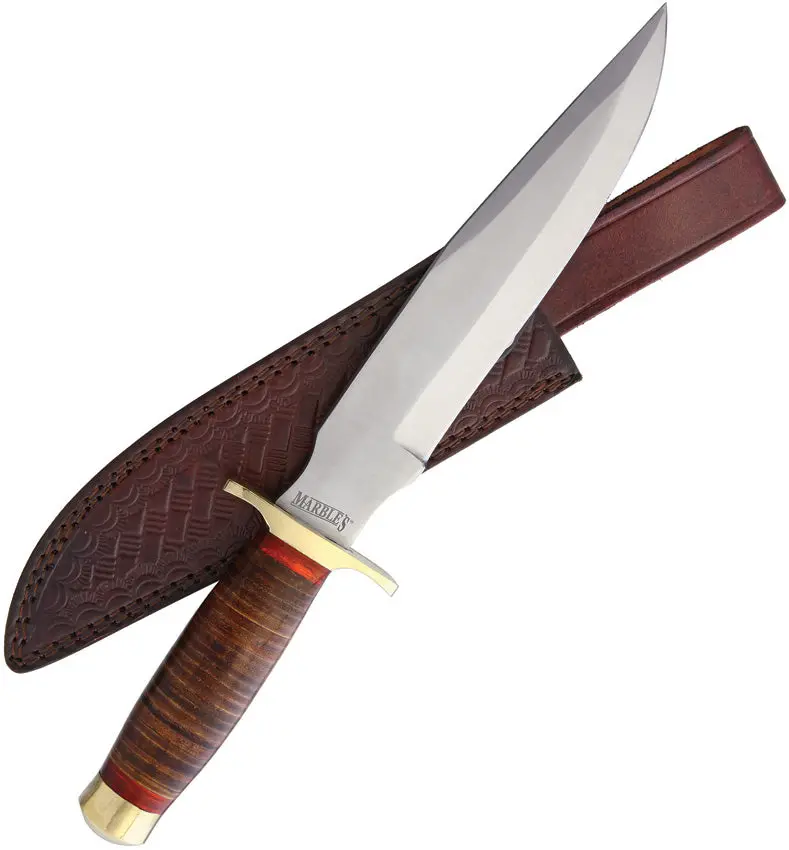 Marbles Stacked Leather Bowie Knife – Mr577 / Hhh-Sep-1 1