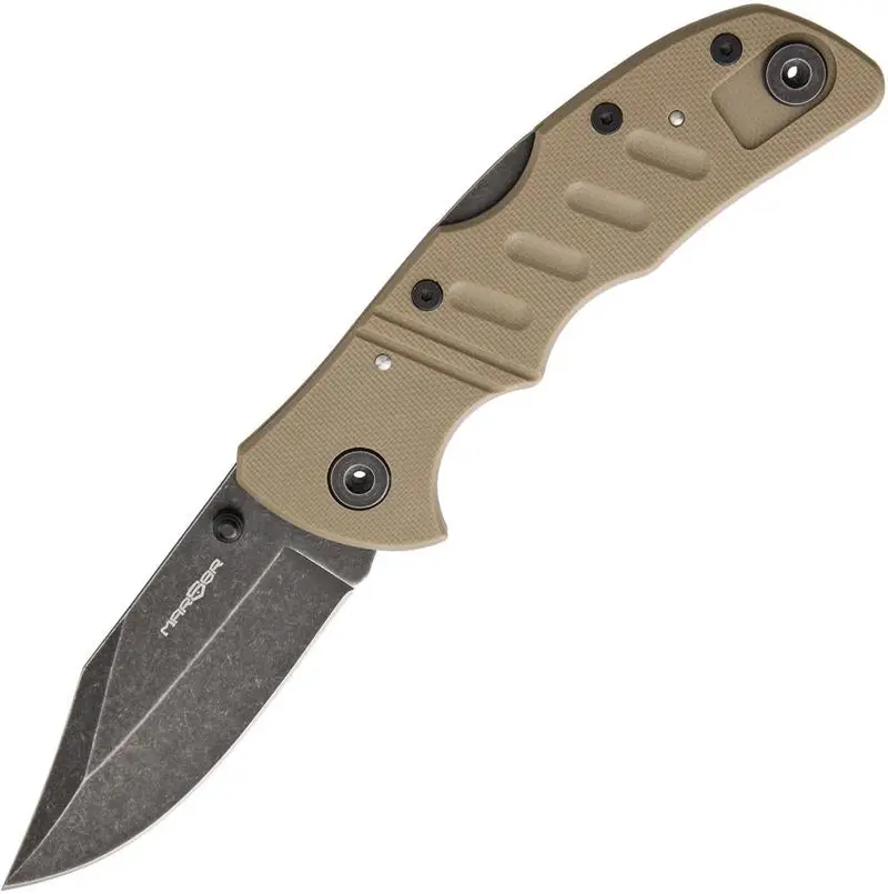 Marser Kampfer 15 Lockback Knife – Tan G10 Handle, Liner-Lock Mechanism (Kä-15) 1