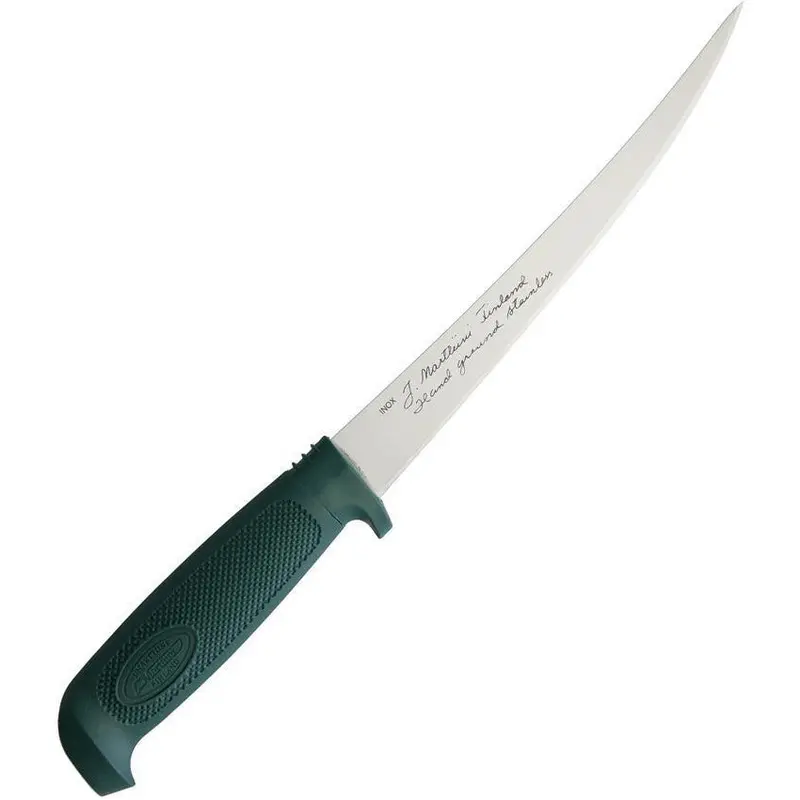 Marttiini Basic Fillet Knife – Green Handle, 7-Inch Blade (837010) 1