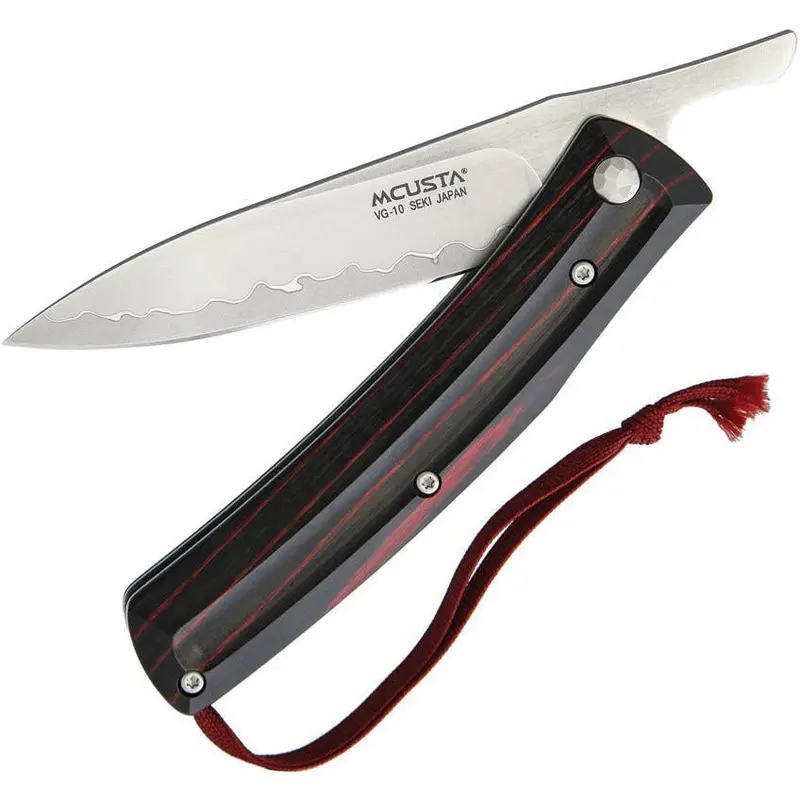Mcusta Red-And-Black Stainless Steel Folding Knife Mc-191C 1