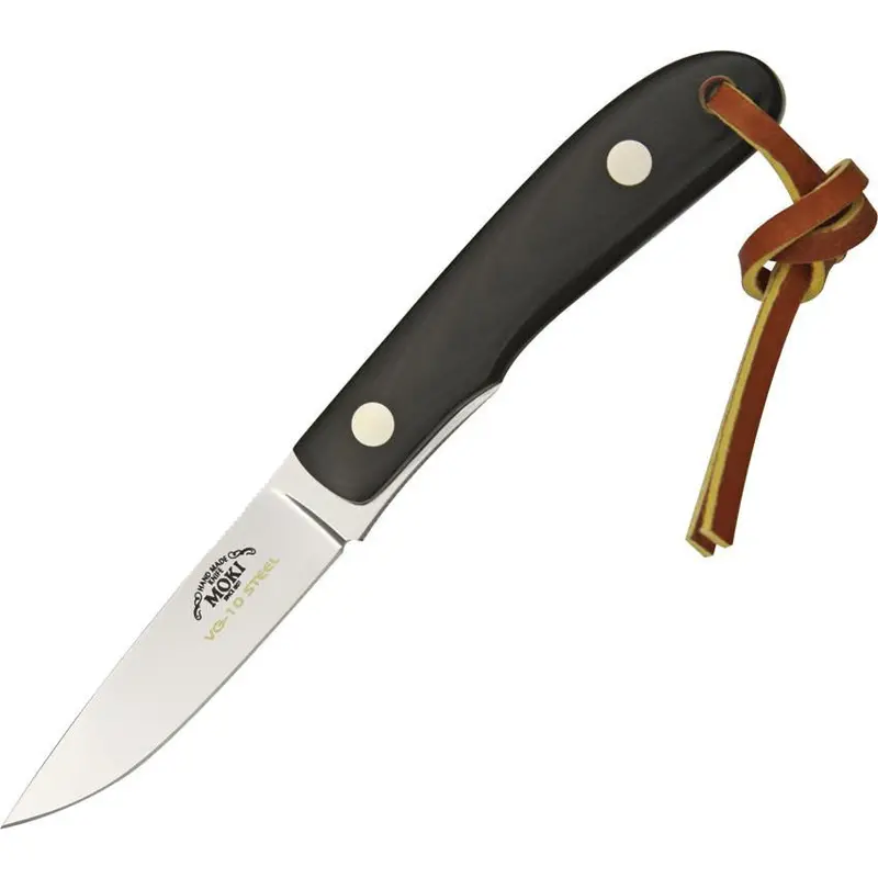 Moki Banff Fixed Blade Knife – 7" Black Linen Micarta Handle 1