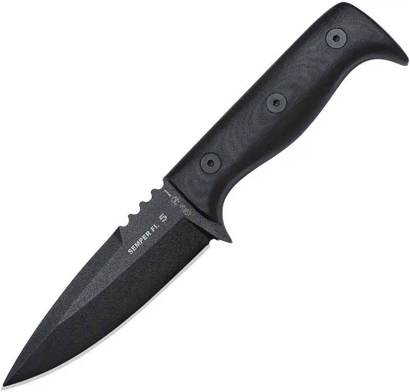 Nieto Semper Fi 5-Inch Fixed-Blade Knife – Black Coated (132-N) 1