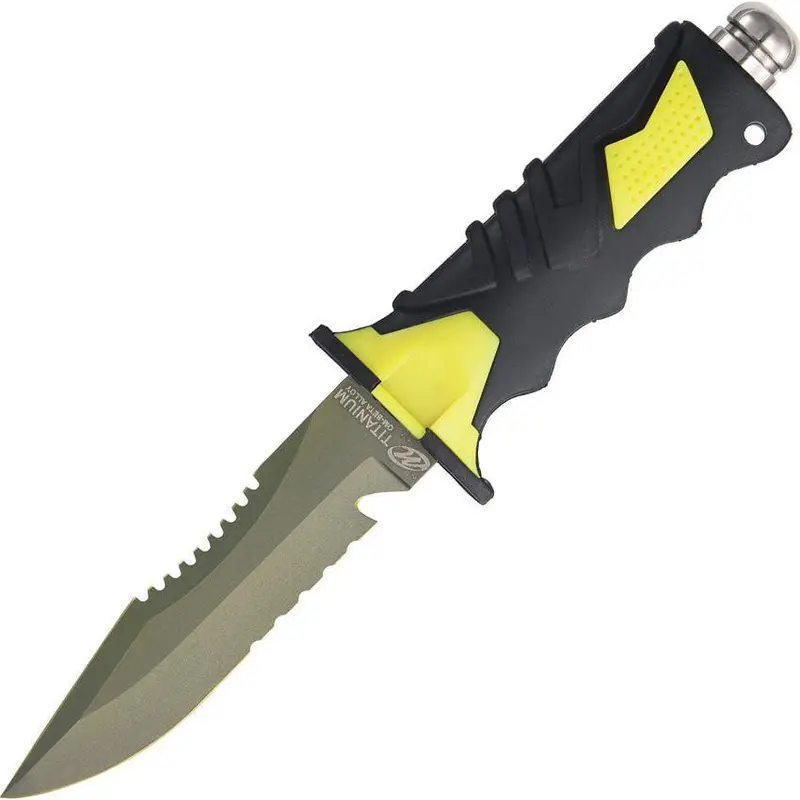 Ocean Master Qt500 Dive Knife – Serrated Edge, Saw-Style Tip 1