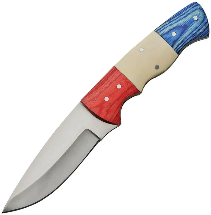 Pakistan-Made Fixed-Blade Tactical Knife – Red, White & Blue Finish (Model 203383) 1