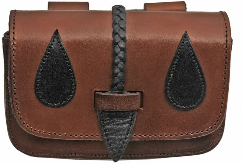 Pakistan Medieval-Inspired Belt Pouch – Black & Brown Leather Holster Bag (Hs-4421) 1