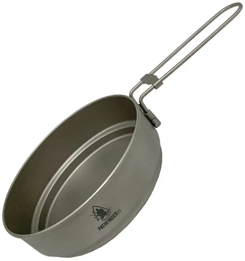 Pathfinder Titanium Folding Skillet – Heat-Resistant With Handle (Tisk) 1