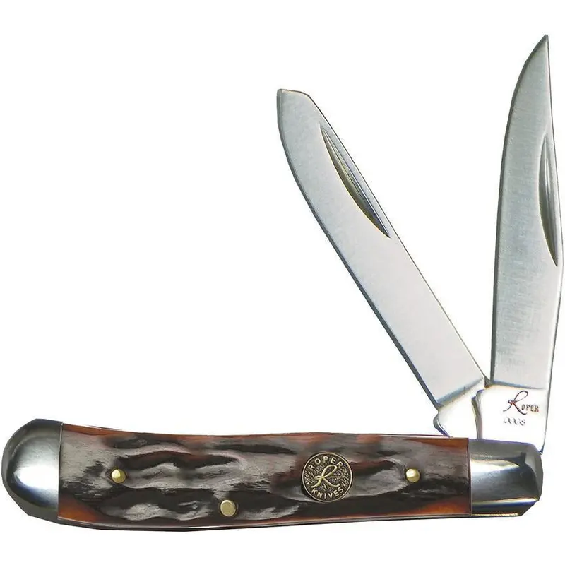 Peanut Jigged Pocket Knife – Roper Knives Black Bone Handle Edc Tool Rp0006Cbb 1